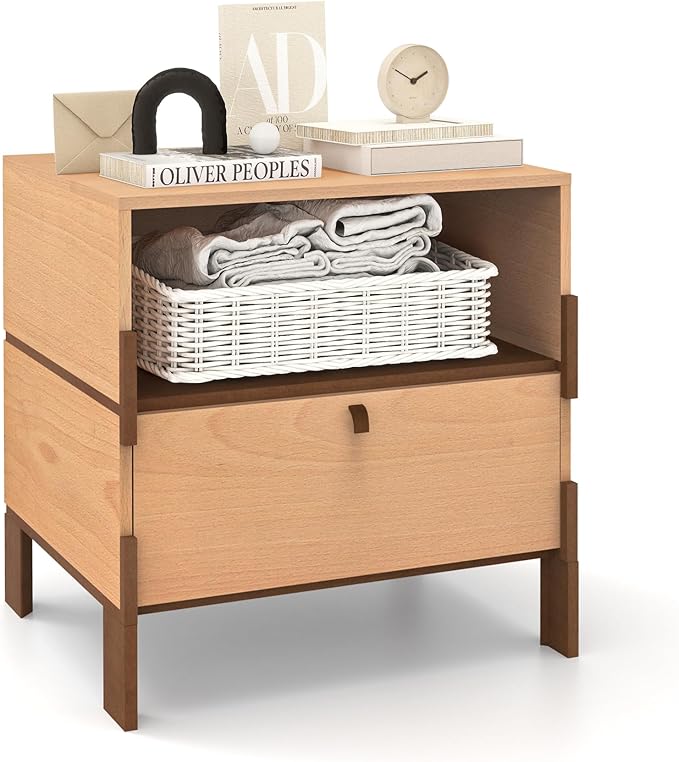 SBS-AL-21-1 Sebastack Night Stand, Customizable 2 Drawers Bedside Table - Image 4