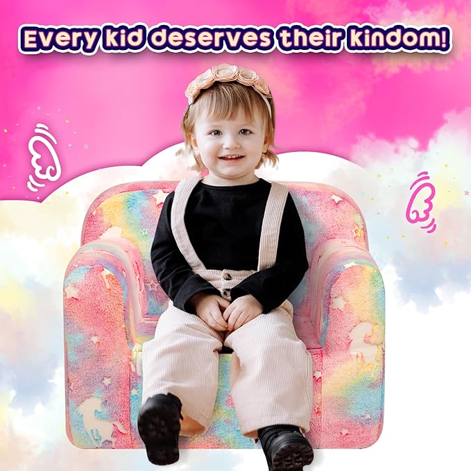ALIMORDEN Kids Ultra-Soft Snuggle Foam Filled Chair, Cuddly Sherpa Reading Couch - Image 4
