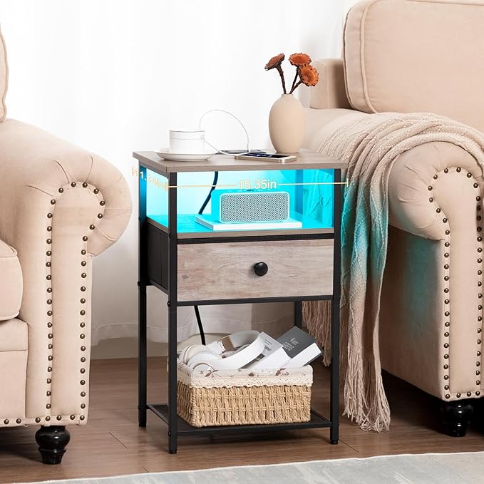 Night Stand Set 2, LED Nightstand - Image 6