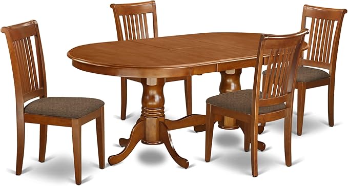East West Furniture PLPO5-SBR-C 5 Piece Kitchen Table Set by EastWestFurniture