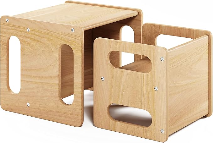 Montessori Weaning Table and Chair Set, Real Hardwood, Desk by ERUGI