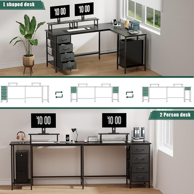 59 inch L Shaped Computer Desk - Image 7
