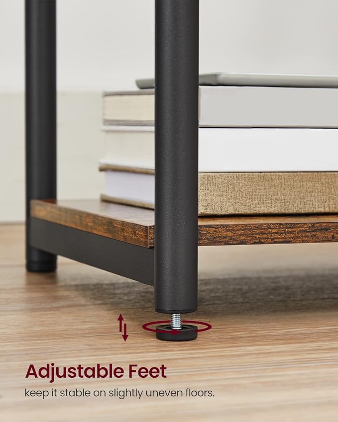 VASAGLE Side Table with Charging Station, 3-Tier End Table with USB Ports and - Image 9