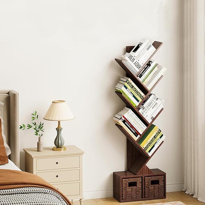 Vagusicc Tree Bookshelf, 6 Tier Bookshelf - Image 7