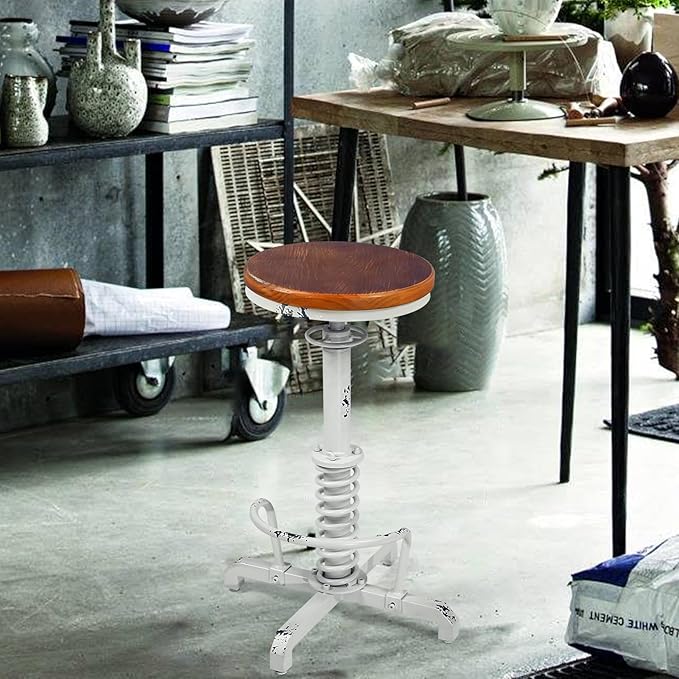 American Antique Steampunk Bar Stool 24.41"-28.35" Vintage Industrial - Image 2