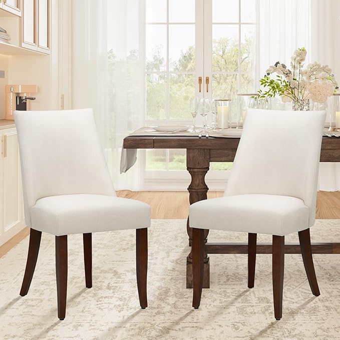 COLAMY Upholstered Dining Chairs Set of 2, Mid Century Modern Kitchen Chairs - Image 3