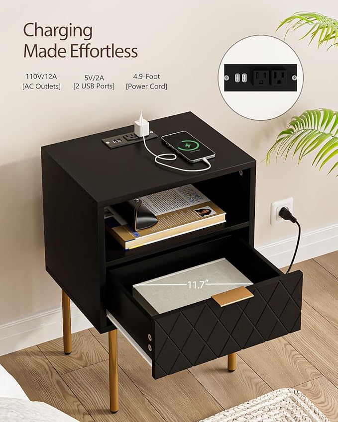 Nightstand, Small Bedside Table - Image 3