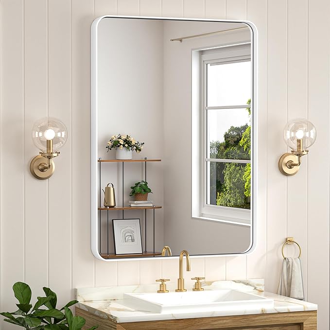 Keonjinn White Bathroom Vanity Mirror by Keonjinn