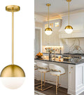 LMS Modern Pendant Lighting Gold Globe Pendant Light Fixture, Mid Century by LMS