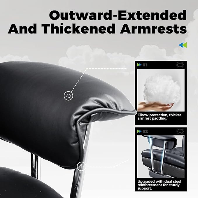 COMHOMA Big and Tall Office Chair, High Back Leather Gaming Chair - Image 5
