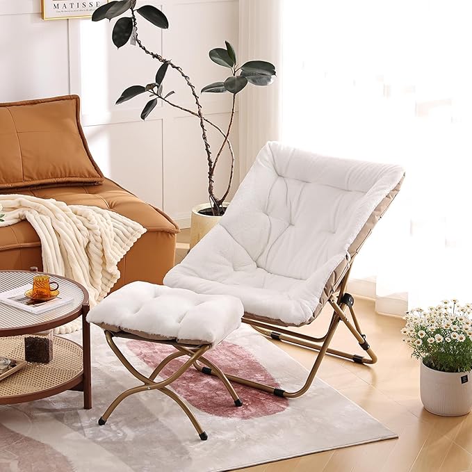 Comfy Folded Chair, Soft Faux Fur Oversized Folding Chair, Flexible Lounge Lazy - Image 6