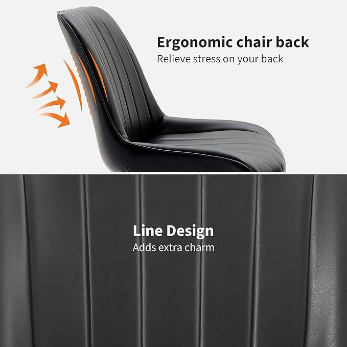 Dining Chairs Set of 2, Upholstered PU Leather Kitchen & Dining Chairs - Image 4