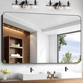 KOCUUY 55x36 Black Bathroom Mirror, Large Matte Black Vanity Mirror, Tempered by KOCUUY