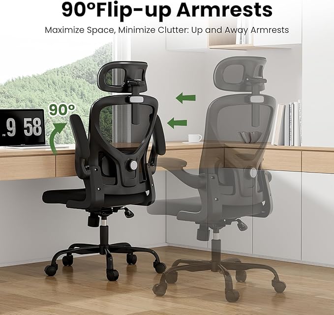 Ergonomic Office Chair, Comfy Home Office Chair High Back Computer Chair - Image 7