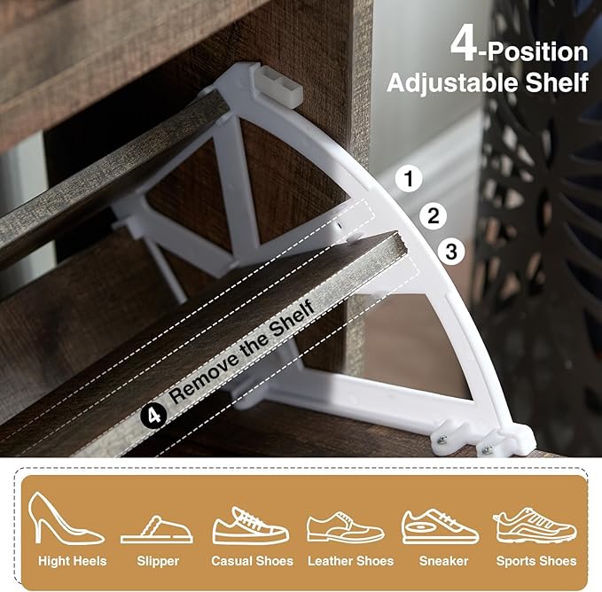 Shoe Storage Cabinet, Farmhouse Shoe Organizer - Image 4