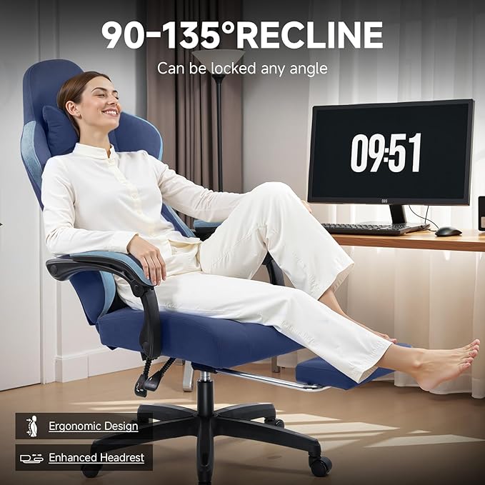 GTPLAYER Office Chair, Gaming Computer Desk Fabric Chair - Image 8