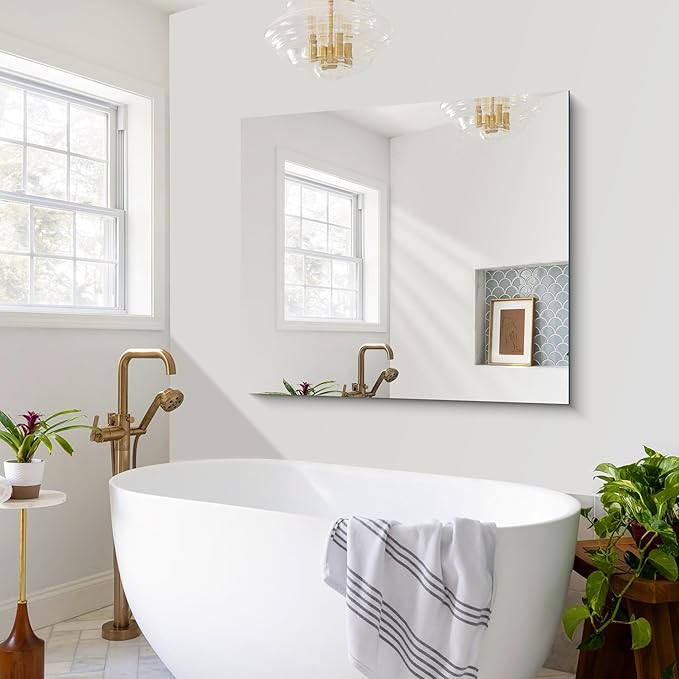 Frameless Mirror, 36x40 inch Bathroom Mirrors - Image 3