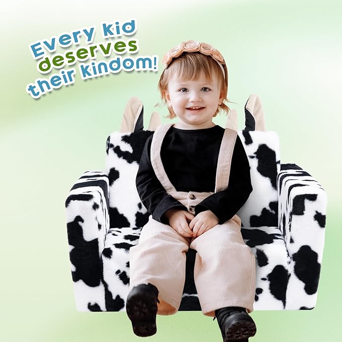 ALIMORDEN Fold Out Toddler Couch, Comfy 2-in-1 Cuddly Sherpa Bear Chair - Image 4