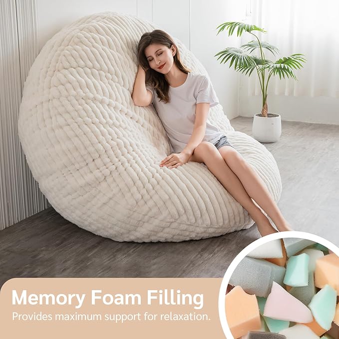 BYBYME 3 in 1 Bean Bag Chairs, Bean Bag Bed - Image 5