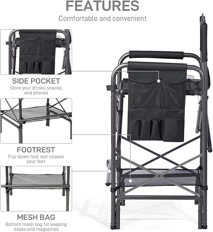 EVER ADVANCED 30.7" Seat Height Directors Chair - Image 5