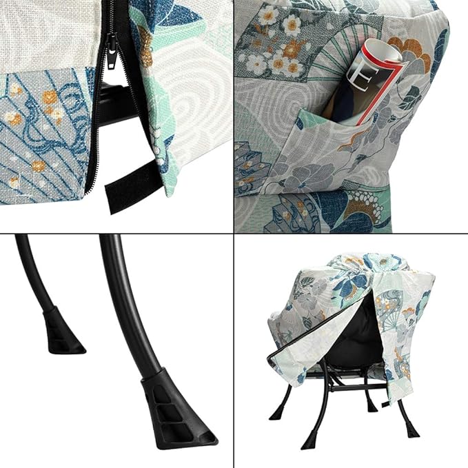 HollyHOME Modern Fabric Large Lazy Chair, Accent Oversized Comfy Reading Chair - Image 6