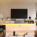 Modern Floating TV Stand with Doors, 70 Inch Wall Mounted TV Console, Floating by Furninova