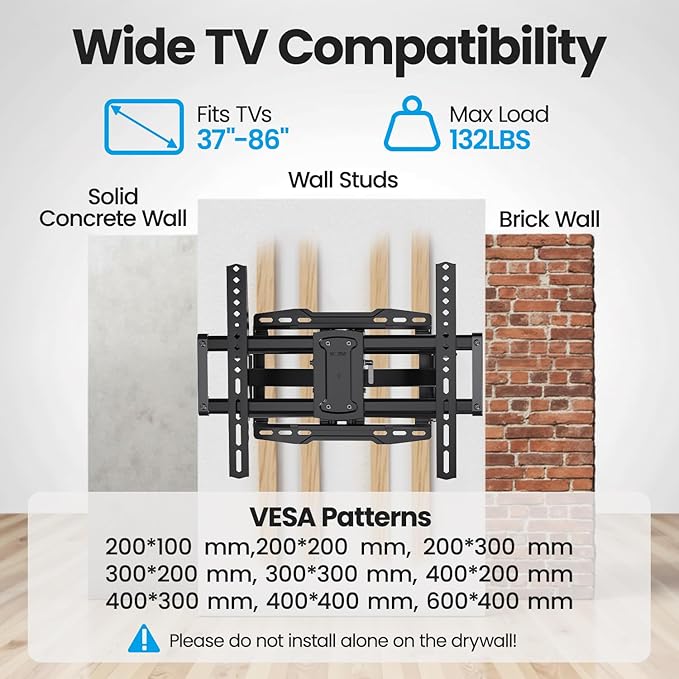 UL Listed Full Motion TV Wall Mount Bracket - Image 8