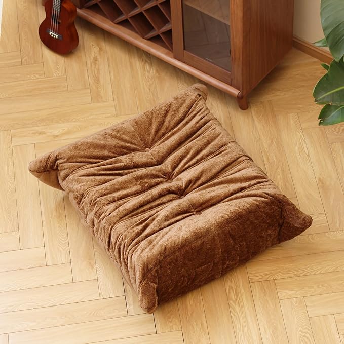 N&V Fireside Chair, Mid Century Armless Floor Sofa, Soft Premium Chenille Floor by NV
