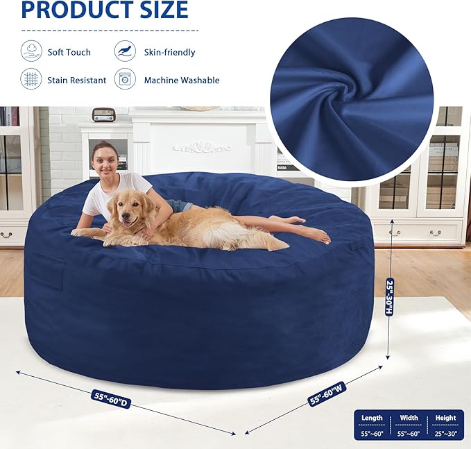 6FT Bean Bag Chair, Large Bean Bag Chairs - Image 3