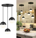 LMS Mid Century 3-Light Cluster Pendant Lights, Matte Black Kitchen Island by LMS