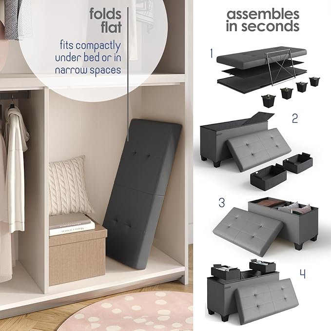 STORAGEBUD Storage Ottoman Bench - Image 7