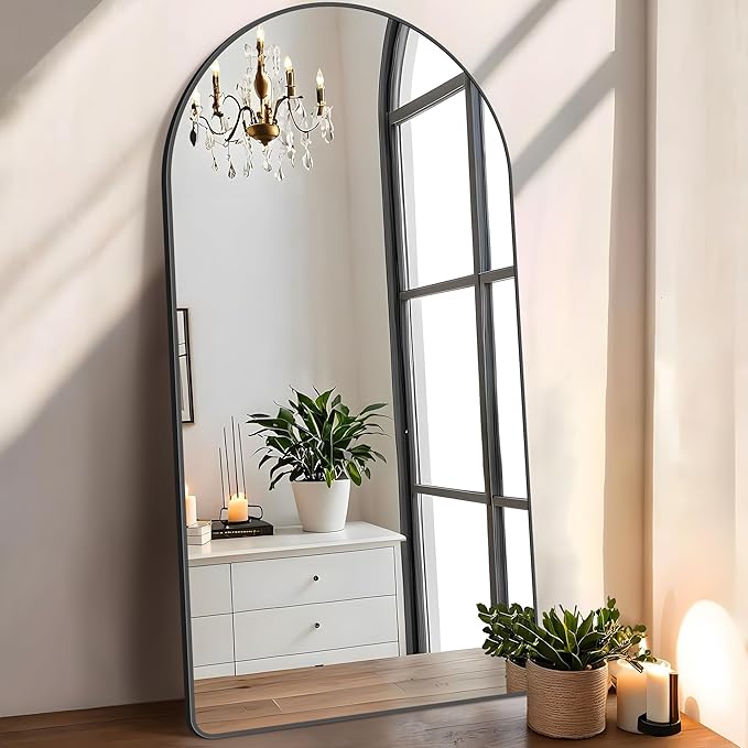 FORBATH Arched Mirror 24x48 Inch, Hanging or Leaning Against Wall by FORBATH