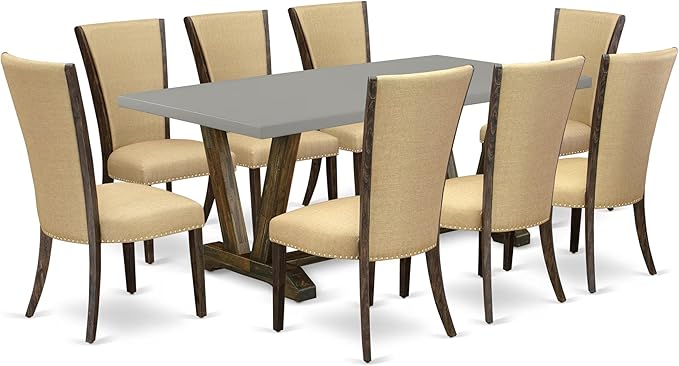 East West Furniture V797VE703-9 9 Piece Dining Room Table Set Includes a by EastWestFurniture