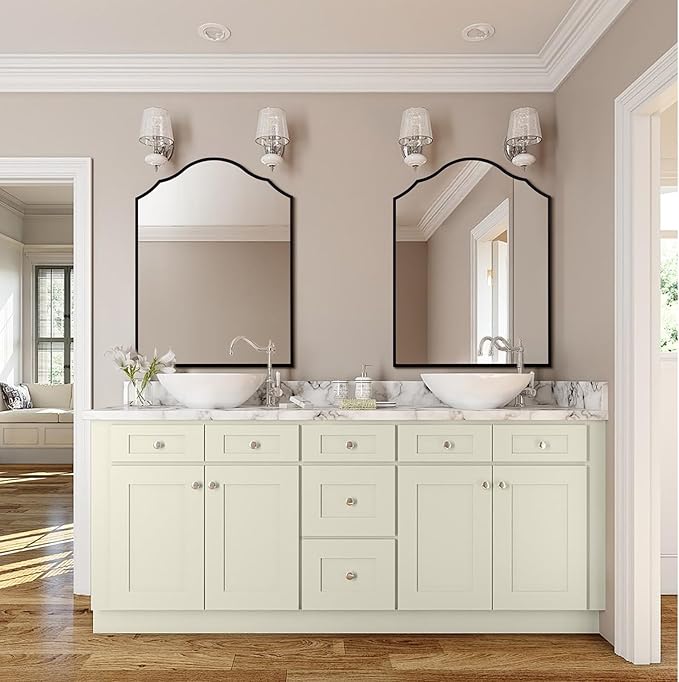 Arched Mirror Wall Decor, with Antique Metal Frame, - Image 4
