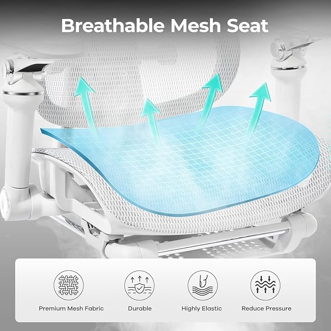 Ergonomic Office Chair with 9D Arms, Adjustable Seat Depth, 3D Lumbar Support - Image 8