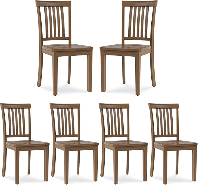 COLAMY Wooden Dining Chairs Set of 6, Solid Rubberwood Kitchen & Dining Room by COLAMYINC