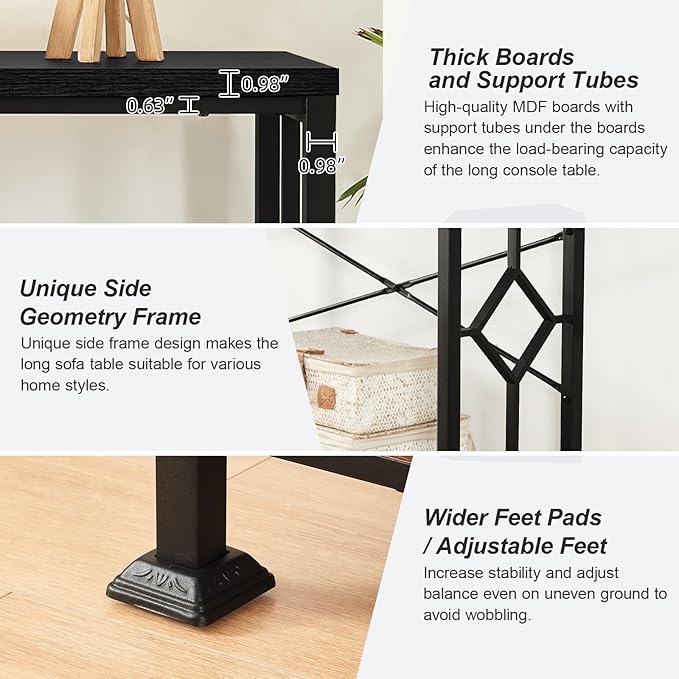 HOMISSUE Long Entryway Console Table, 70.9" Industrial Narrow Sofa Tables - Image 5