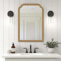 WallBeyond Wood Frame Wall Mirror Rounded Corner Arch Rectangle Mirror by WallBeyond