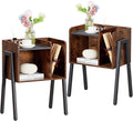 VECELO Nightstand Set of 2, Industrial Side End Table/Stackable Accent Furniture by VECELO
