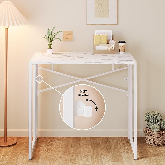 35 inch Folding Small Desk, Writing Gaming Computer Camping Desk - Image 6