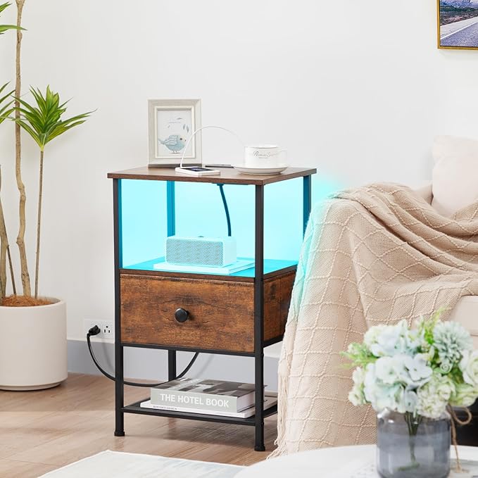Night Stand Set 2, LED Nightstand - Image 2