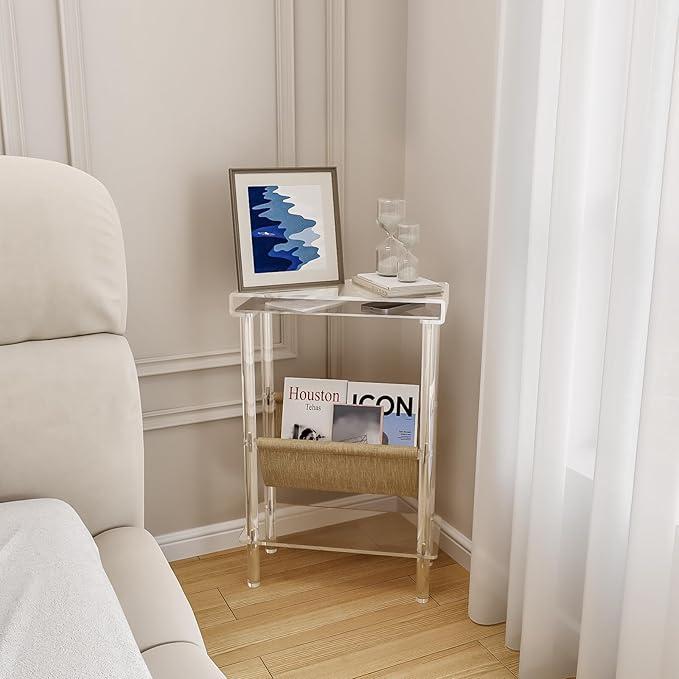 Eglaf Acrylic Narrow Side Table - Image 7