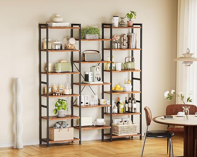 Casaottima Triple 6 Tier Bookshelf, Large Bookcase - Image 7
