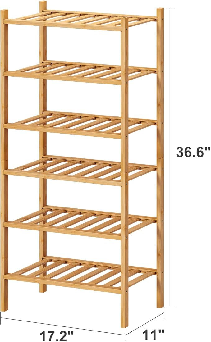 Small Shoe Rack, 6-Tier Shoe Shelf - Image 3