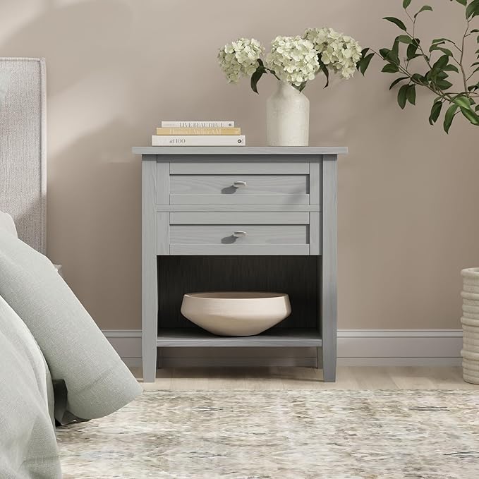 SIMPLIHOME Warm Shaker SOLID WOOD 24 Inch Wide Transitional Bedside Nightstand - Image 2