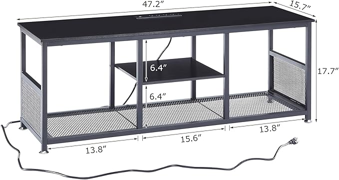 VECELO TV Stand with Power Outlets - Image 6