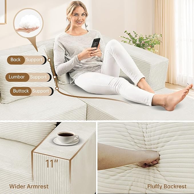 ANONER 103" Cloud Sectional Couch - Image 5