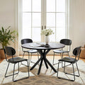 47 Inch Round Dining Table for 4, Modern Round Dinner Table Small Mid Century by Unknown