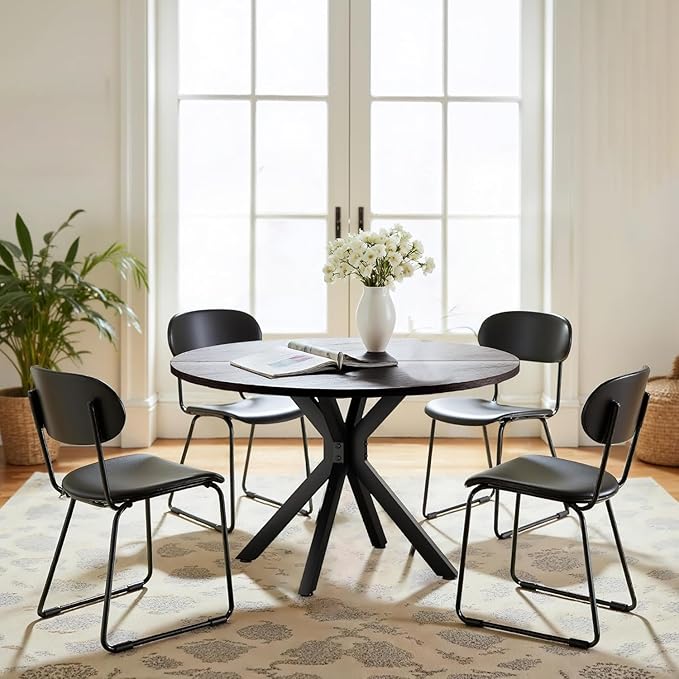 47 Inch Round Dining Table for 4, Modern Round Dinner Table Small Mid Century by Unknown