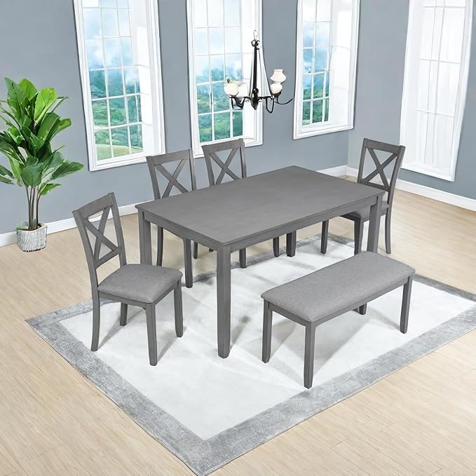 Dining Table Set, 6-Piece Kitchen Table & Chair Set by ChicFurnit